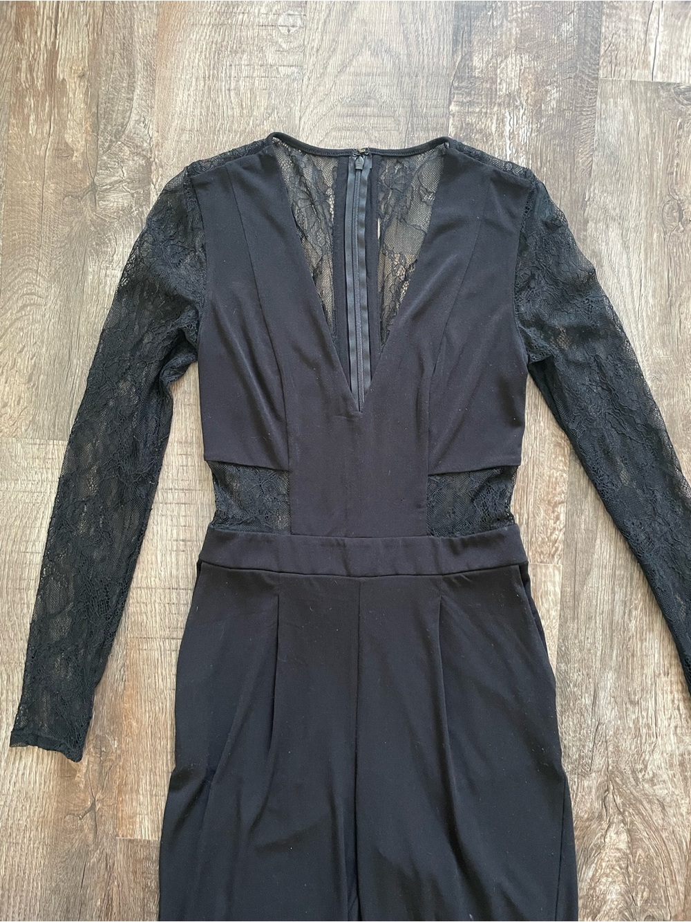 Express long sleeve black lace jumpsuit loose leg size 2 XS S